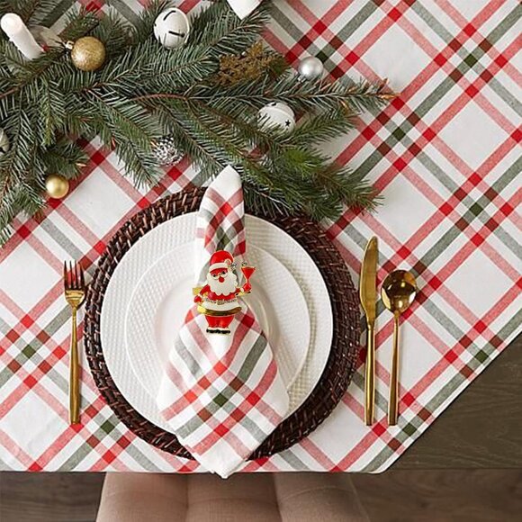 Xmas Napkin Rings Set of 6, Father Chirstmas Napkin Ring for Wedding, Thanksgivi - Picture 4 of 6